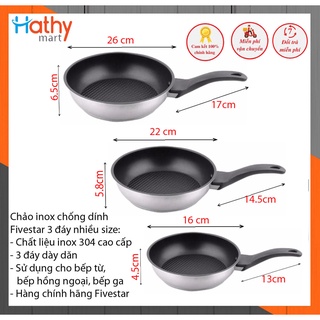 Mua Chảo chống dính đáy bếp từ Fivestar 3 đáy  Nhiều size 