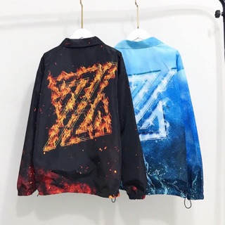 Áo khoác dù 2 lớp The Zed Lửa Nước jecket 3D unisex