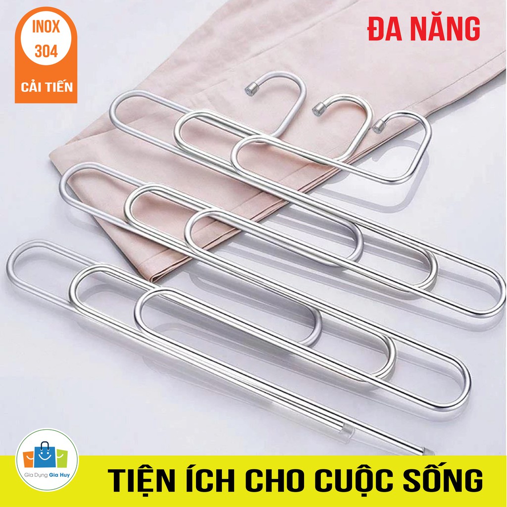 Móc inox 304 treo quần áo và khăn 5 tầng, Móc treo đồ đang năng bằng inox chống gỉ