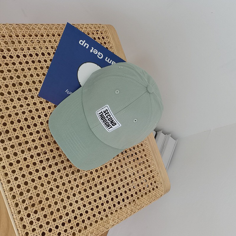 Mũ lưỡi trai thêu chữ SECOND THOUGHT thời trang phong cách unisex nam nữ Hàn Quốc