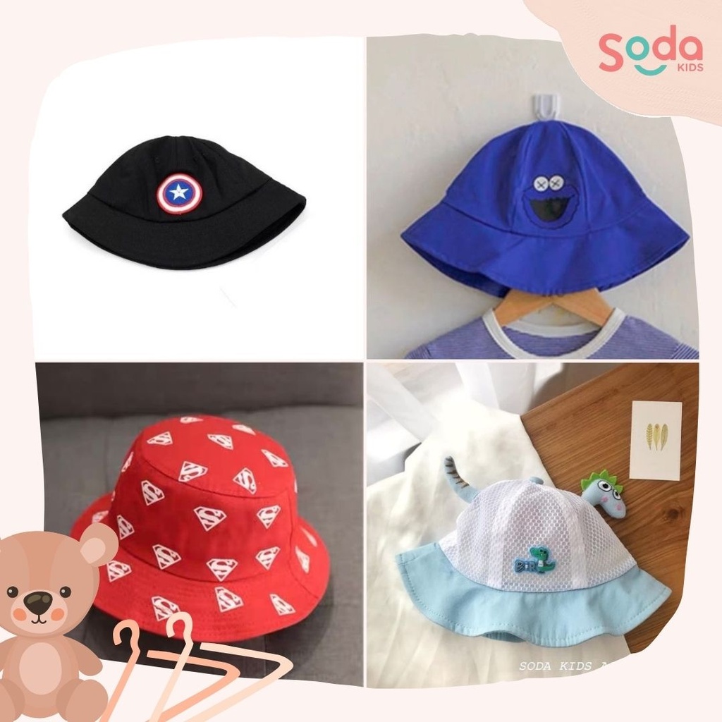 Mũ vành cho bé trai mùa hè (4 mẫu)