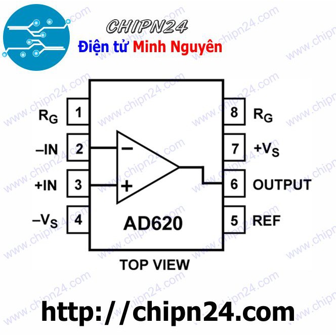 [1 CON] IC AD620 DIP-8 (AD620AN 620)