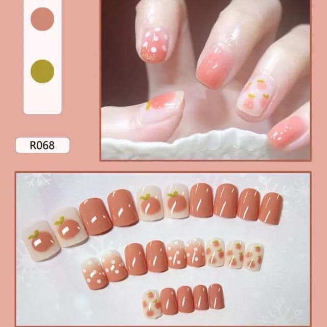 [Màu 01->100] Set 24 Móng Tay Giả Có Sẵn Keo Dán