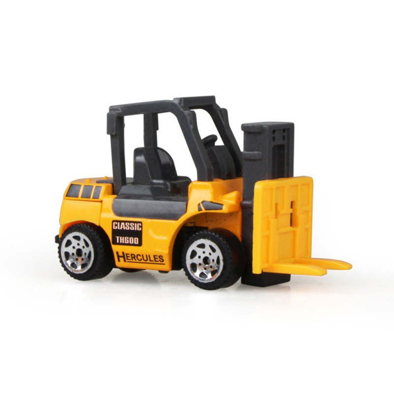 Set 6 mô hình xe máy xúc công trường đồ chơi dành cho bé