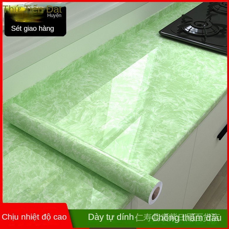 Giấy Dán Tường Bằng Lá Nhôm Chịu Nhiệt Độ Cao Chống Nước Chống Dầu Họa Tiết Cẩm Thạch Cho Nhà Bếp