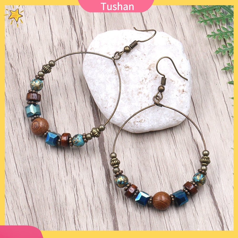 Hoa tai dáng tròn phong cách Bohemian thời trang cho nữ