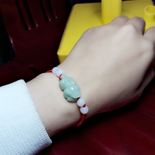Lắc tay chỉ đỏ mix đá nhân tạo