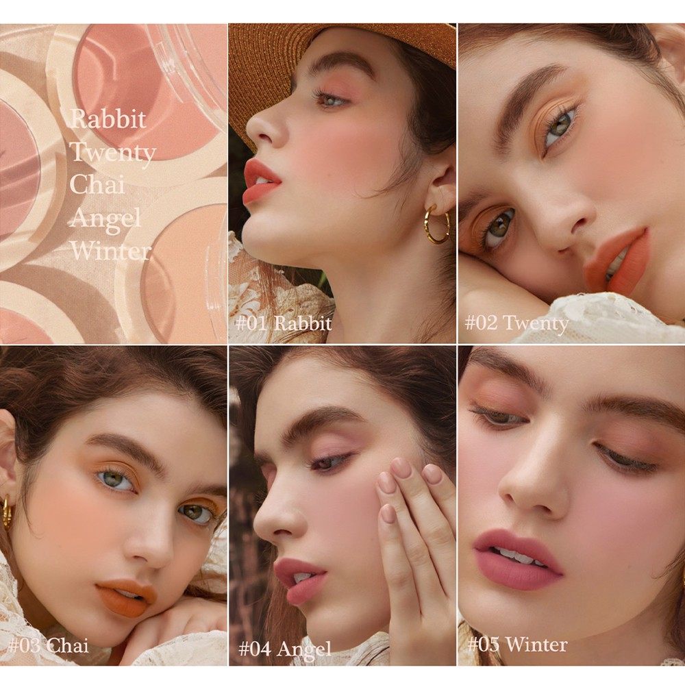 Phấn má hồng FORENCOS PURE BLUSHER 5 màu, chính hãng Hàn Quốc