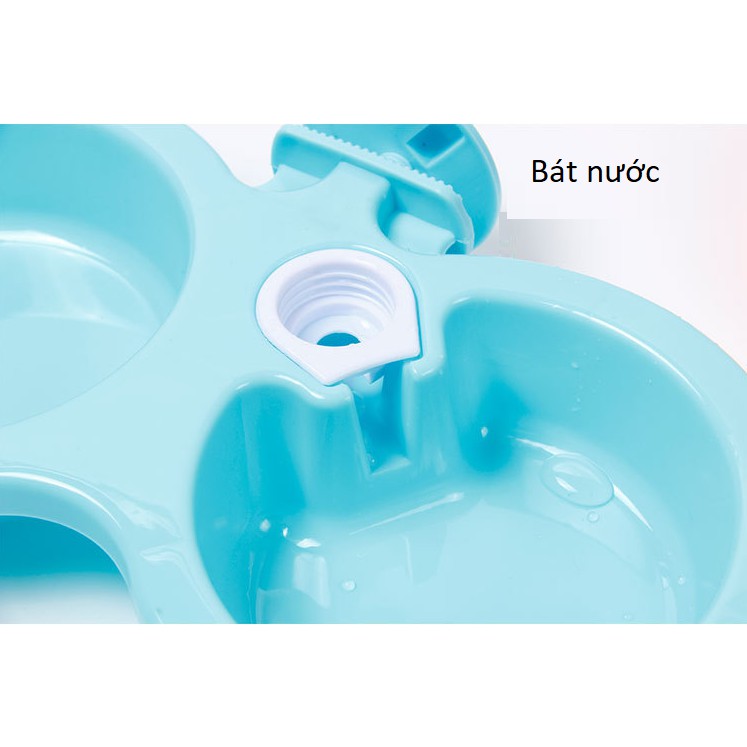 [HCM] Bát đôi gắn chuồng ăn uống cấp nước tự động dành cho thú cưng (size nhỏ)