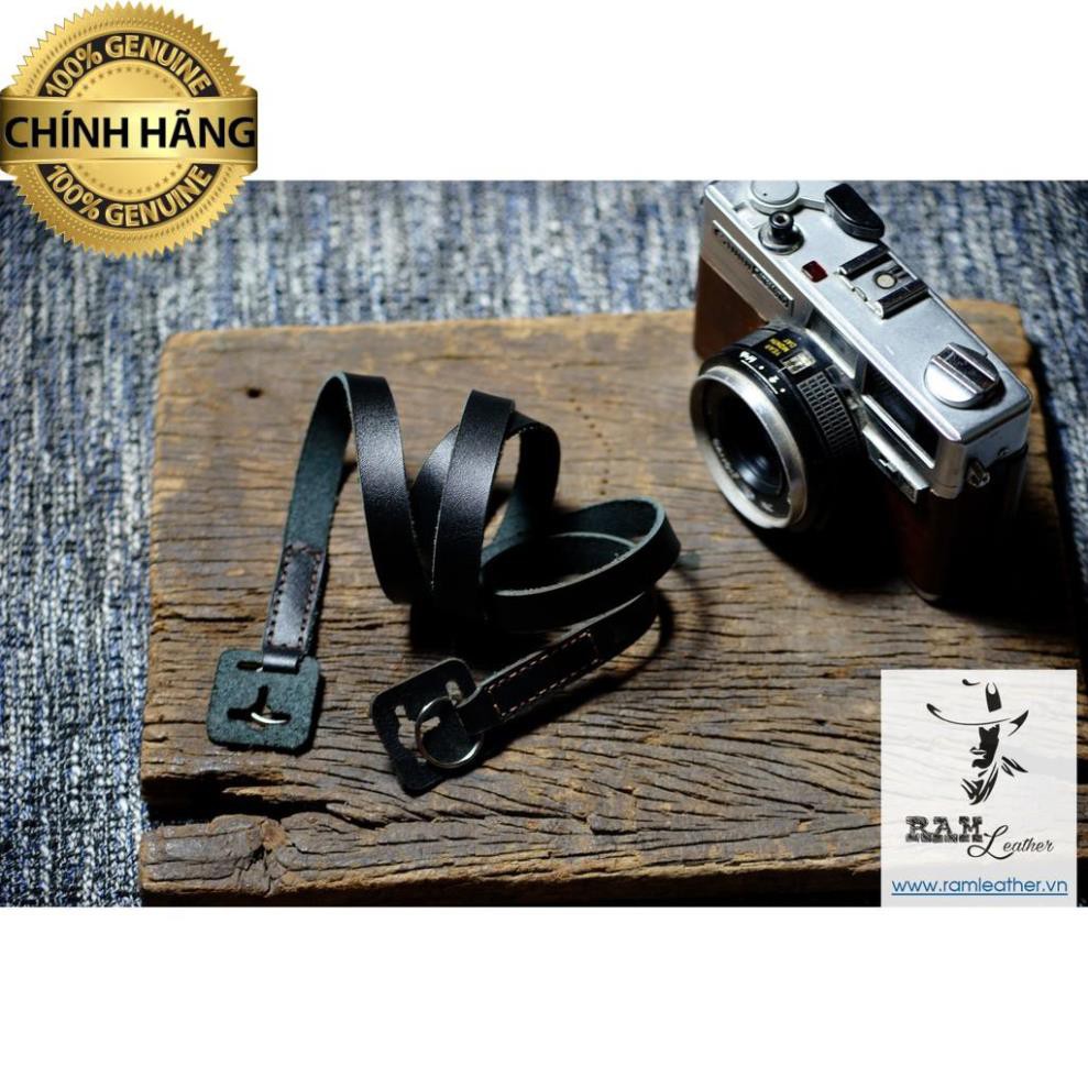 DÂY MÁY ẢNH DA BÒ ĐEN MỘC MẠC VINTAGE – RAM A2 BLACK .