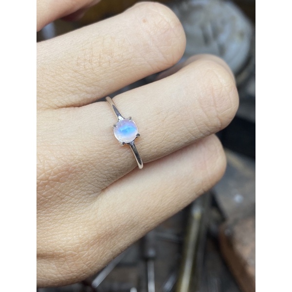 nhẫn bạc 950 đá moonstone!