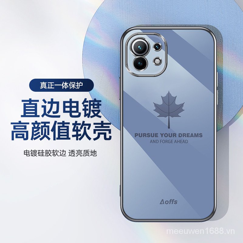 QIANZI Ốp lưng họa tiết lá phong nhiều mẫu mã cho điện thoại Mi 11 lite Mi 11