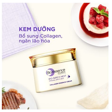 Kem dưỡng da tươi sáng căng mọng Bio Essence Bio-Bird's Nest Collagen Essence Cream 50GR