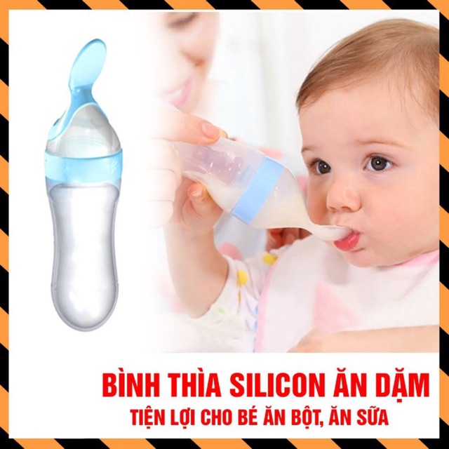 Bình thìa silicon ăn dặm và bón sữa ăn toàn cho bé