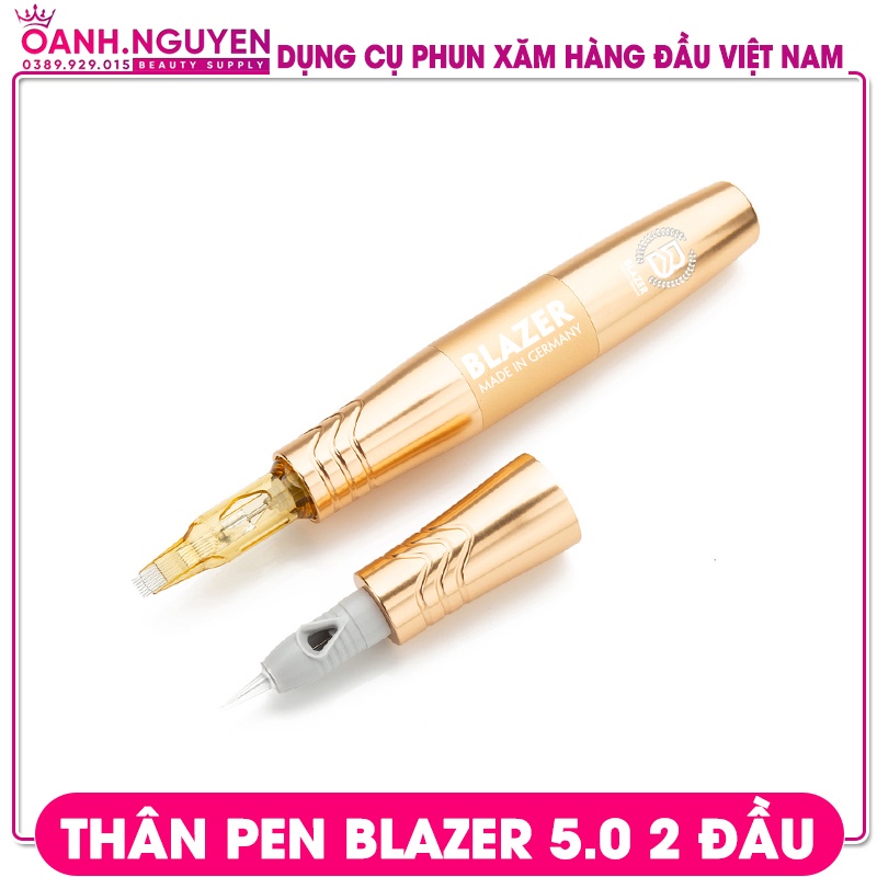 Máy Xăm Pen 5.0 BLAZER 2 Đầu/ Nguồn LED 7 Màu