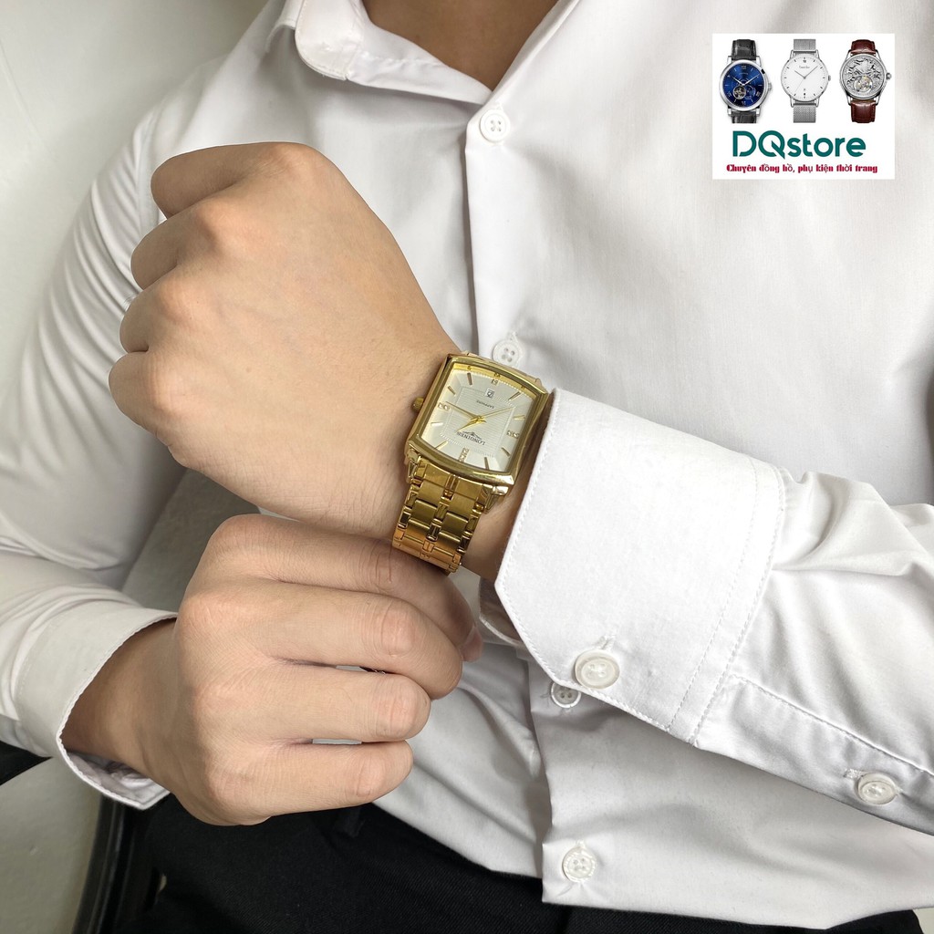 ( HÀNG XỊN ) Đồng hồ nam mặt chữ nhật ONGINES, kính saphire, chống nước tốt, dây demi siêu sang | BigBuy360 - bigbuy360.vn