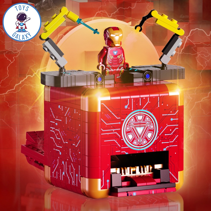 Đồ Chơi Lắp Ráp BOX Mô Hình Chiếc Hộp Ma Thuật Biến Hình Anh Hùng Iron Man Mặc Giáp No.2075 Mecha Robot