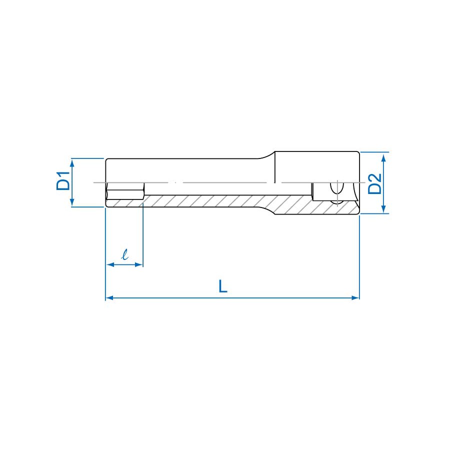 Đầu tuýp dài lục giác 1/2" dài 120mm size 8,10,12,13,14mm Kingtony 4255M