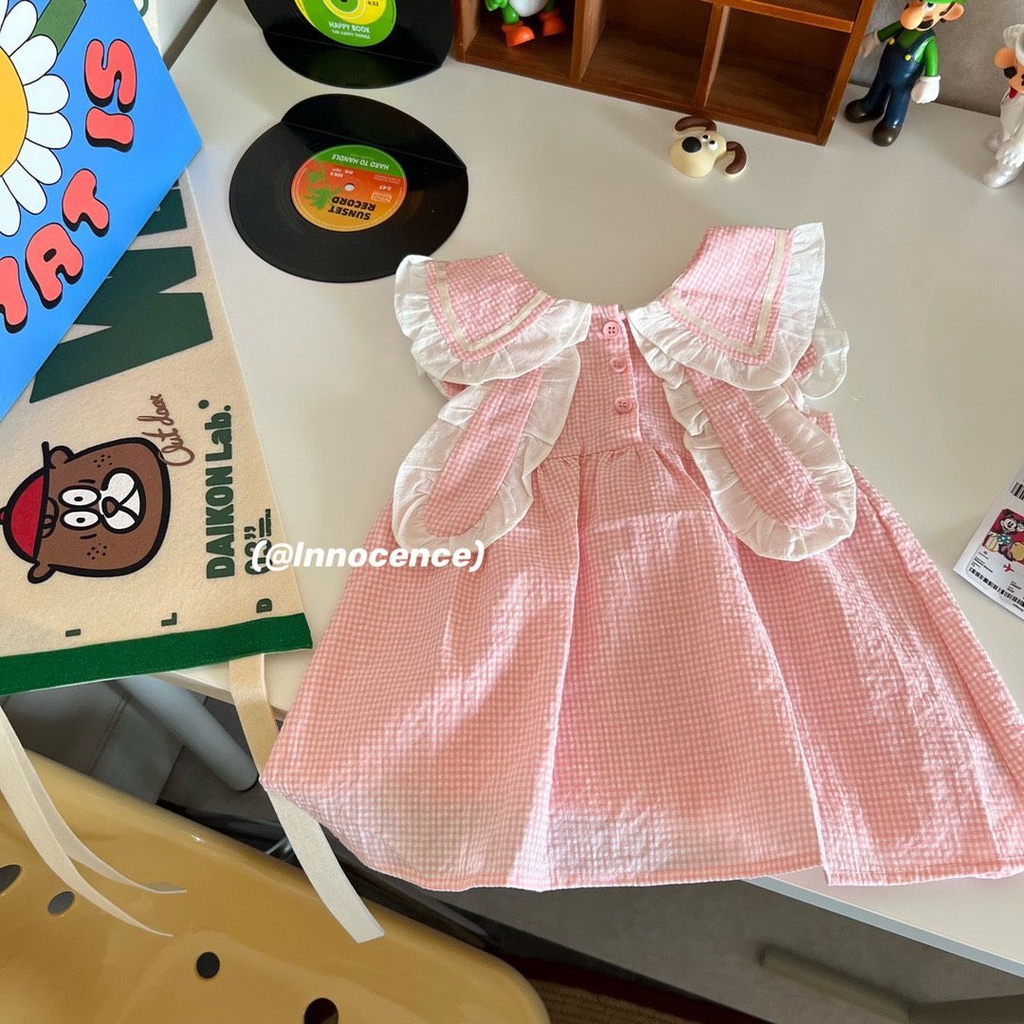 Đầm Công Chúa Thắt Nơ Chất Liệu Cotton Thời Trang Xuân Hè Hàng Mới 2022 Dành Cho Bé Gái