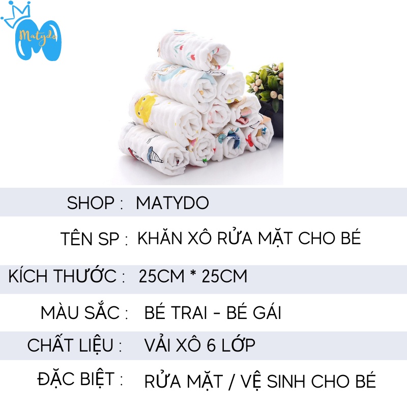 Khăn xô sữa cho bé 6 lớp cao cấp mềm mại thấm sữa rửa mặt lau mũi