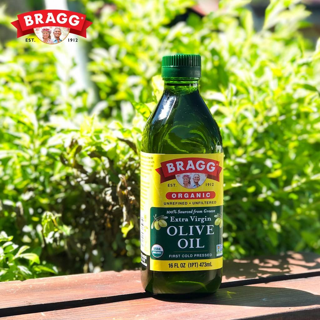 Dầu oliu nguyên chất hữu cơ ép lạnh Bragg - Chai 473ml - Hàng chính hãng [Natural Food Ohsawa]