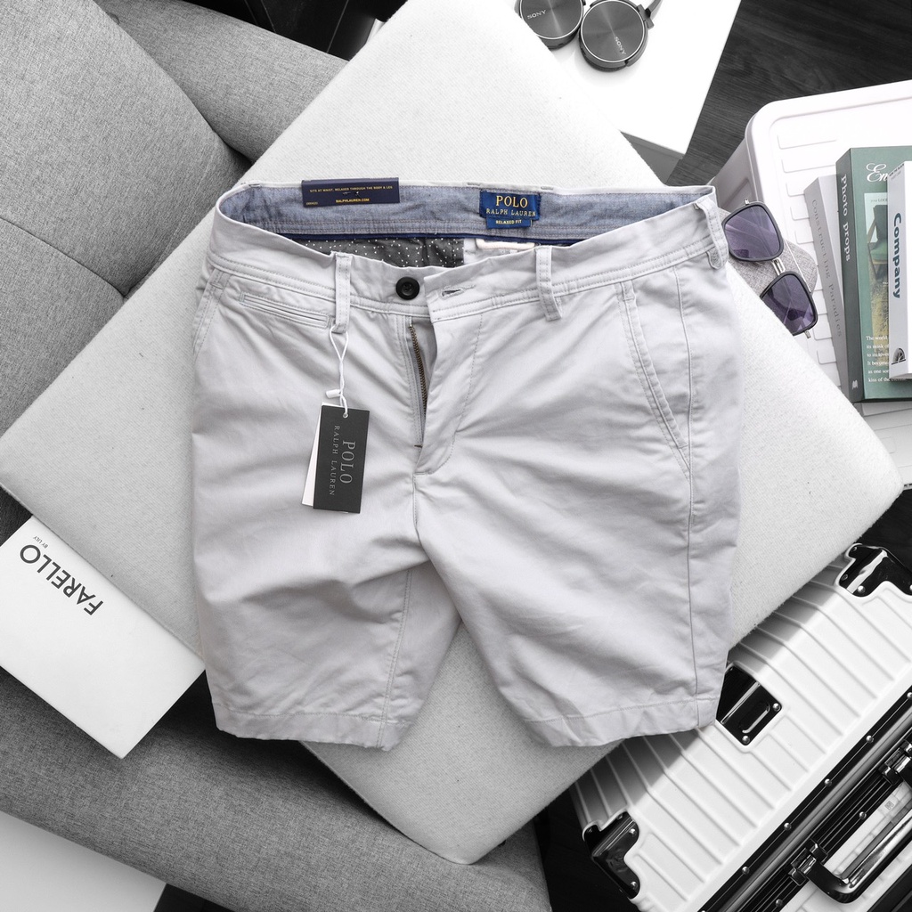 Quần Short thời trang vải Kaki Polo Lauren full color (Trắng/Be/Xám/Đen/Nâu/Xám đậm)