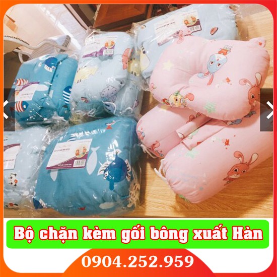 Gối chặn sơ sinh bông xuất Hàn 𝑭𝑹𝑬𝑬𝑺𝑯𝑰𝑷 Bộ chặn gối bông,gối chẹn cho trẻ sơ sinh