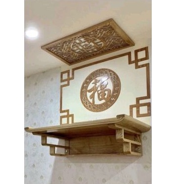 Ban thờ treo chung cư gỗ sồi