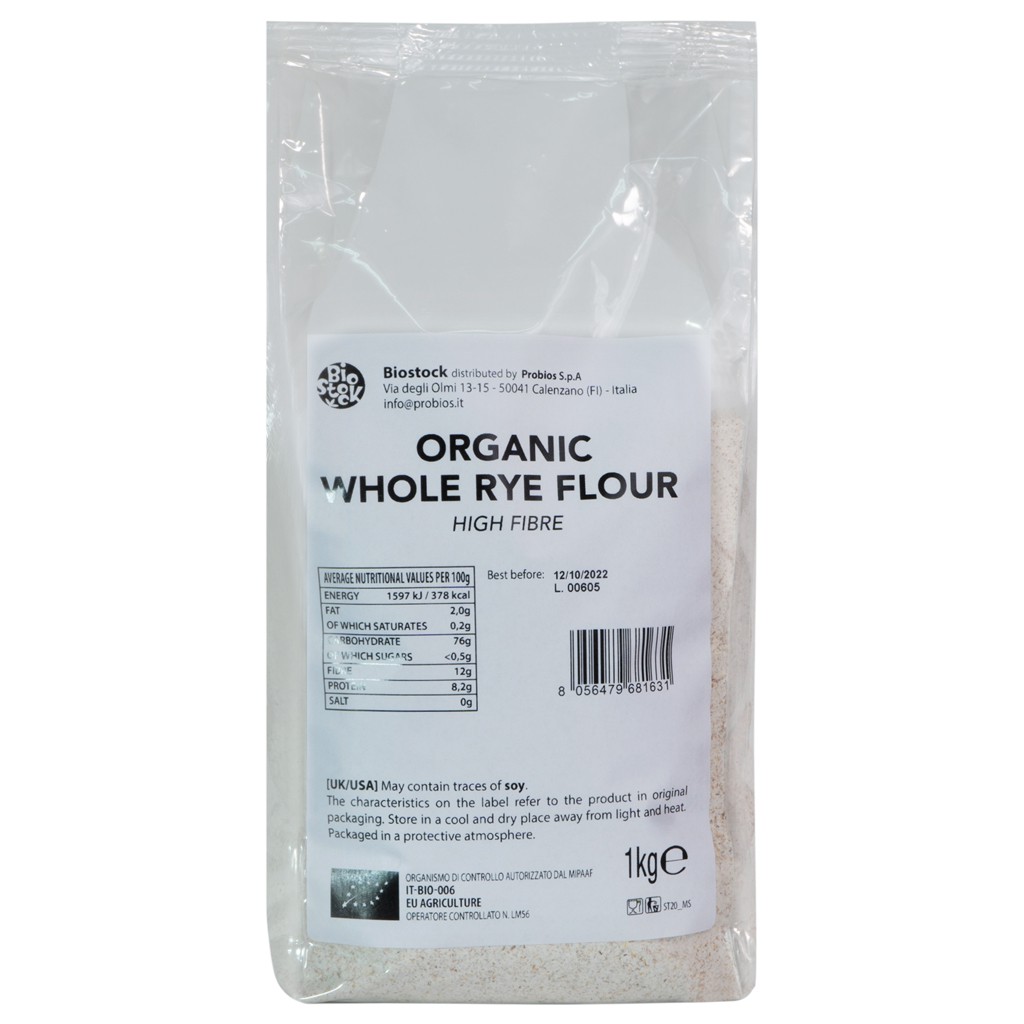 Bột lúa mạch đen nguyên cám hữu cơ Probios Sotto - Organic Whole Rye Flour