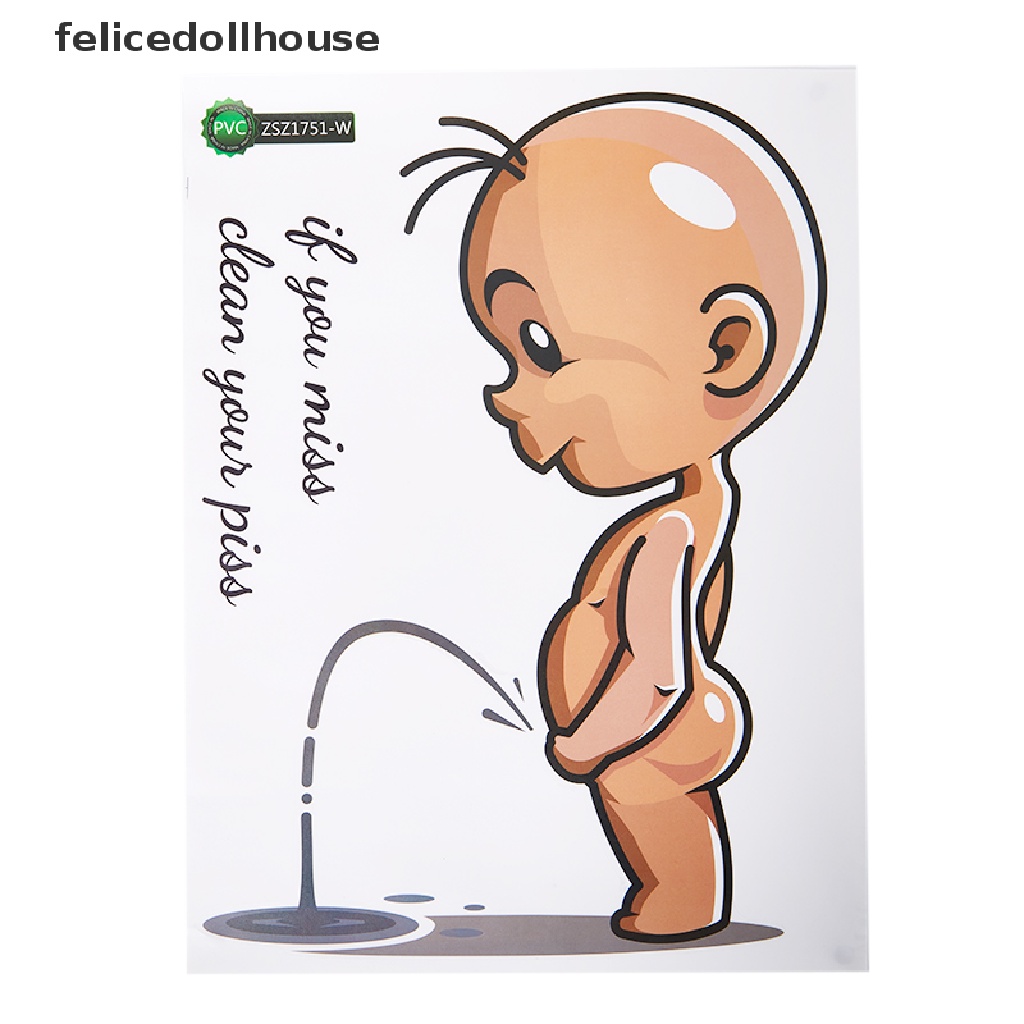 Miếng Dán Toilet Trang Trí Họa Tiết Hoạt Hình Chữ Tiếng Anh Vui Nhộn Cho Bé