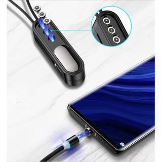 Cáp sạc nhanh 3 đầu nam châm, iphone, ios, android, type c