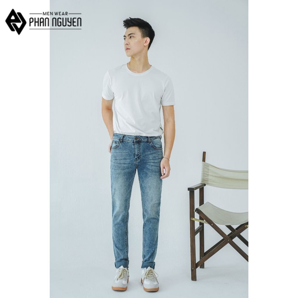Quần jean nam dáng dài Phan Nguyễn, kiểu dáng slim fit, thiết kế trẻ trung, độ bền cao, thoáng mát QBD.025