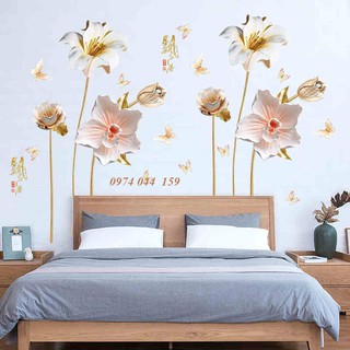 Decal dán tường hoa ly 3D