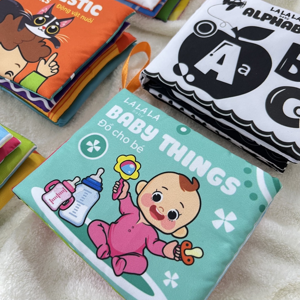 Sách vải đa tương tác sách vải an toàn kích thích phái triển thị giác cho bé