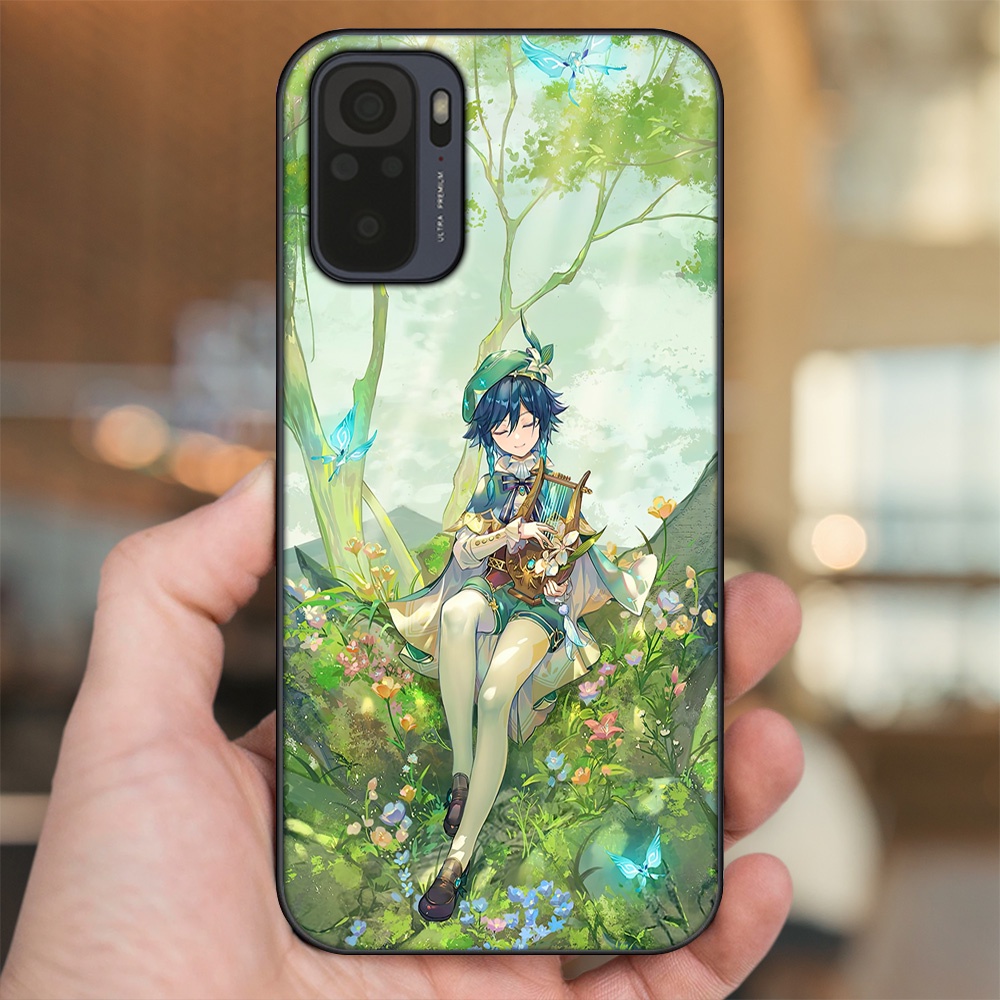 Ốp lưng Xiaomi Redmi Note 10, Note 10s viền đen in hình Venti Genshin Impact