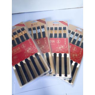 Đũa khảm vàng bạc loại 1( khảm 2cm) vỉ 5 đôi