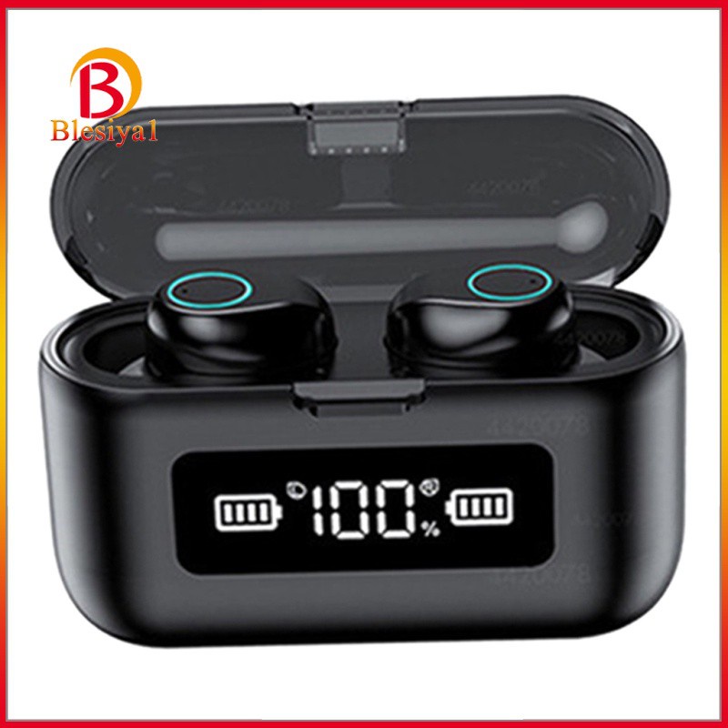 [BLESIYA1] Mini TWS  5.0 Headset Headphones HiFi Earphones+Charging Box Black