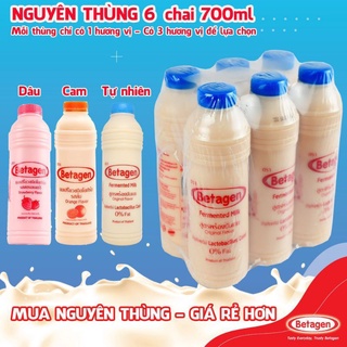 Sữa chua uống Betagen thùng 6 chai 700mlcam dâu tự nhiên thumbnail