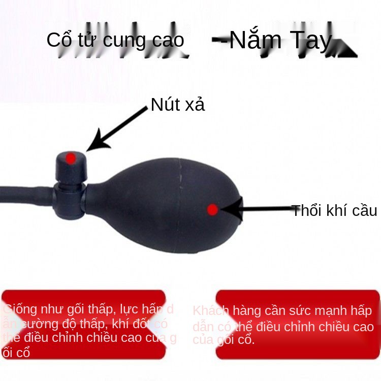 Gối đốt sống cổ chườm nóng lực kéo chữa cột đặc biệt ngải cứu bơm hơi điều chỉnh