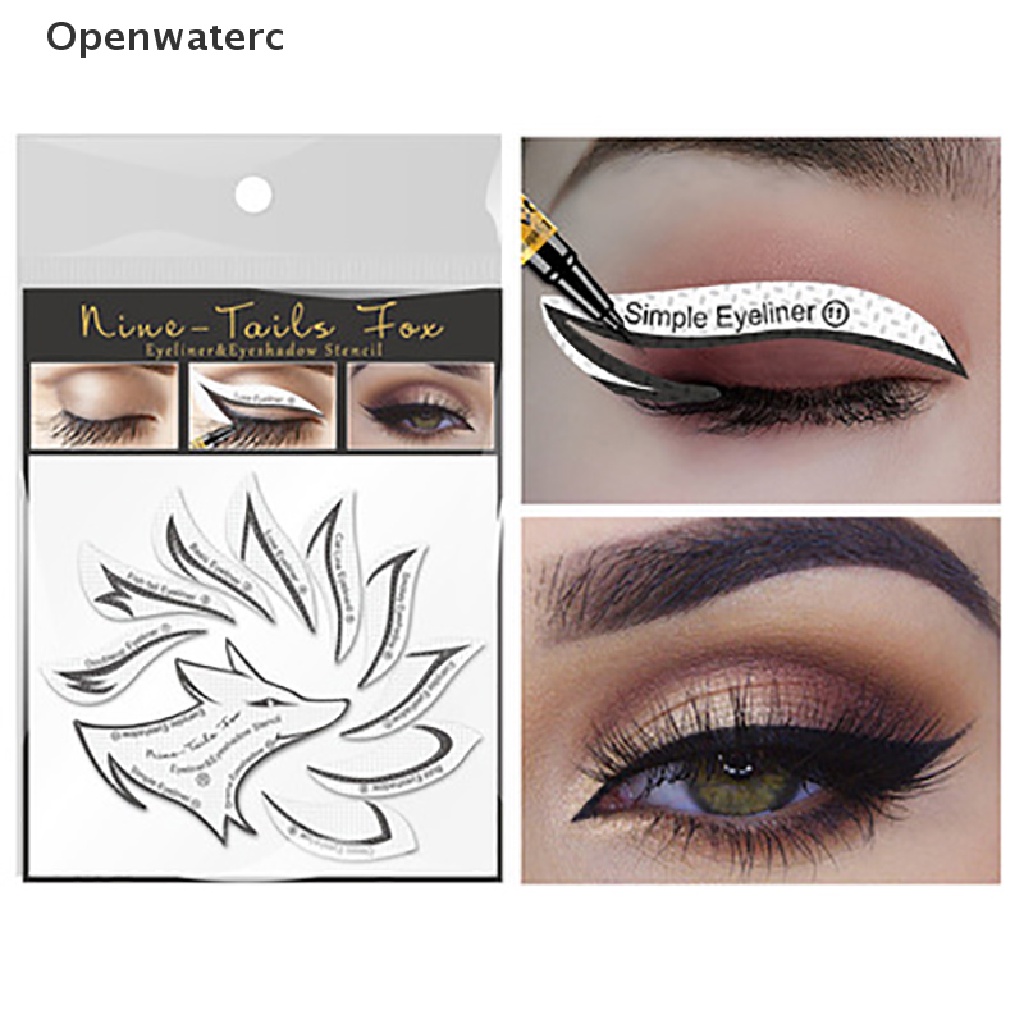 Bộ 24 Thẻ Khuôn Kẻ Mắt Bằng Vải Không Dệt 12 Phong Cách