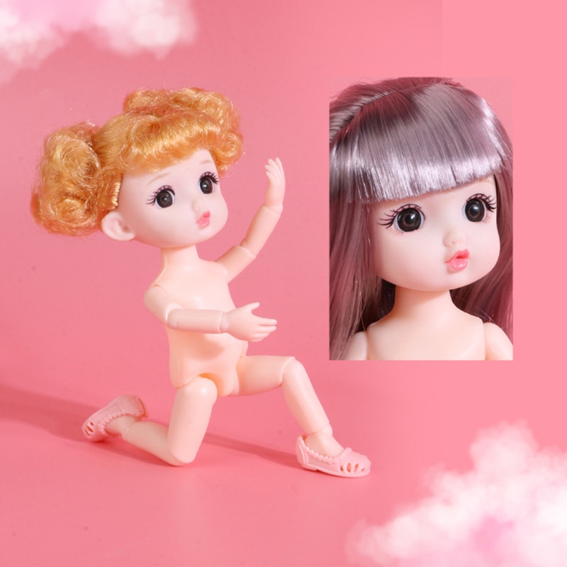 Bộ Tóc Giả 13 Khớp Nối Có Thể Di Chuyển 17cm Dành Cho Búp Bê Nữ