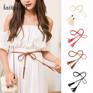 Thắt lưng dây bện bằng da PU thời trang dành cho nữ