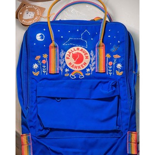 Balo Kanken Size Classic Đi Học Màu Rainbow Deep Blue (Thêu Tên + Tặng Set Pin)
