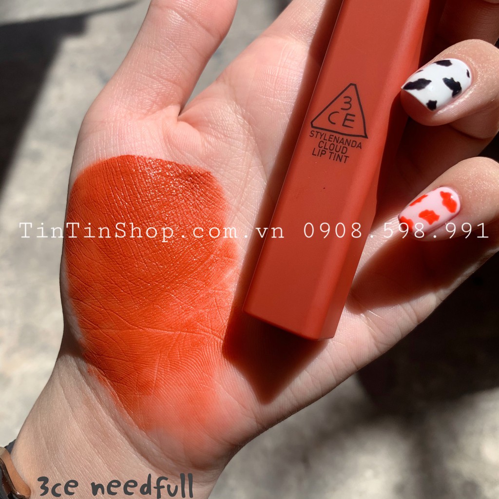 SON 3CE KEM CLOUD LIP TINT MÀU NEEDFULL- ĐỎ CAM GẠCH