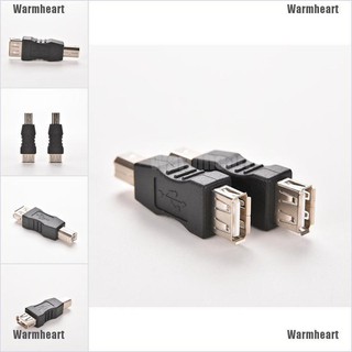 Warmheart 2pcs USB Type A Female to USB Type B Male Converter Adapter Conector