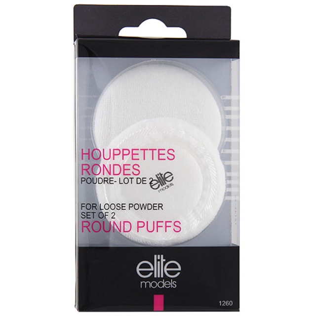 Bông phấn trang điểm Elite set 2 miếng