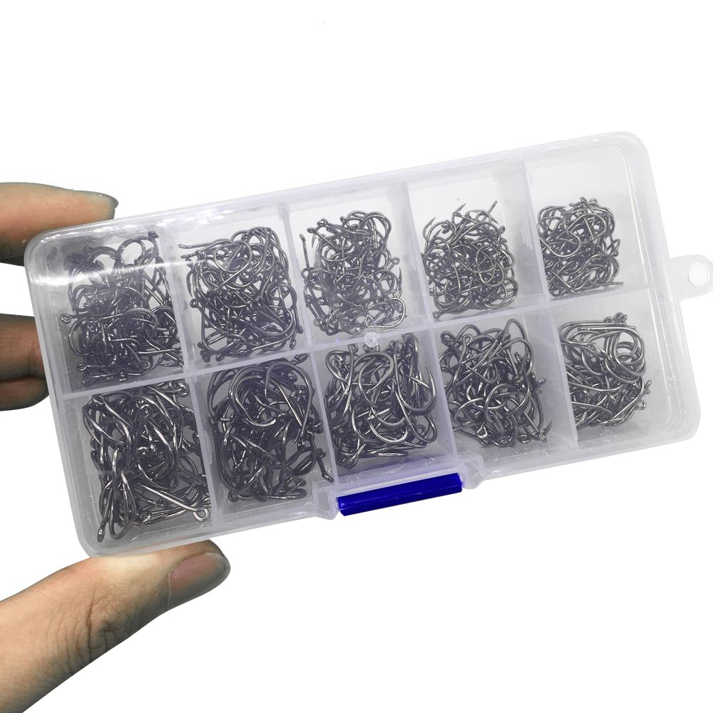 Hộp 500 Lưỡi Câu Cá # 3~12 Chất Liệu Thép Carbon