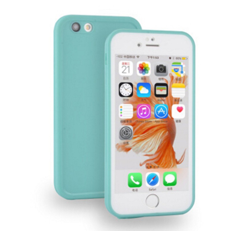 Ốp điện thoại silicone chống thấm nước màu trơn cá tính cho Iphone 5/6/6plus/8/X