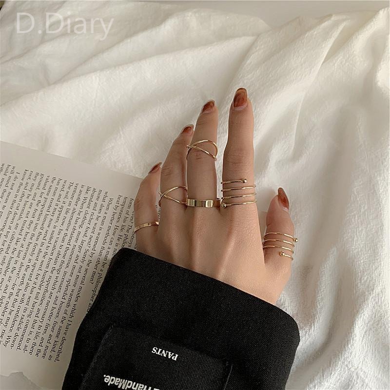 Bộ Nhẫn Thiết Kế Hình Trái Tim Đơn Giản Sang Trọng Cho Nữ