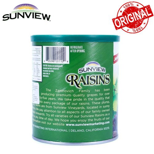 (Date T11/2023) Nho khô Mỹ không hạt Sunview Raisins Green Seedless 425 gram - Nhất Tín Food